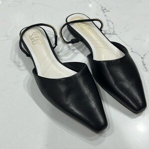 Franco Sarto Black SlipOn Mule Flats - Size 8